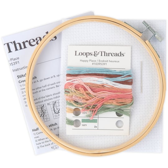 Happy Place Counted Cross Stitch Kit by Loops & Threads®